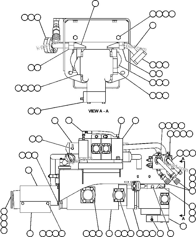 Komatsu parts book diagram for AFE48-CK 930E-2 S/N A30225 JACOB'S RANCH: PUMP/HOIST VALVE MODULE - 1
