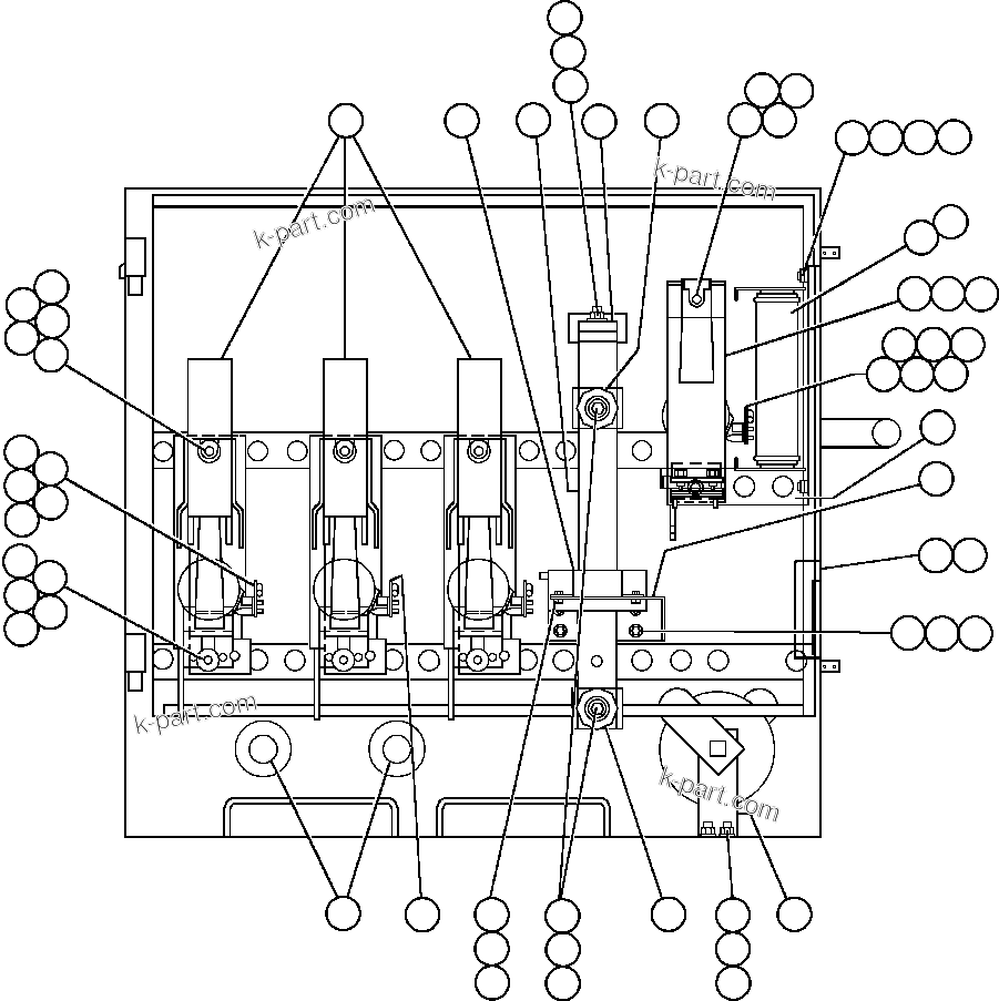 Komatsu parts book diagram for AFE48-CK 930E-2 S/N A30225 JACOB'S RANCH: CONTROL CABINET - CONTACTOR BOX