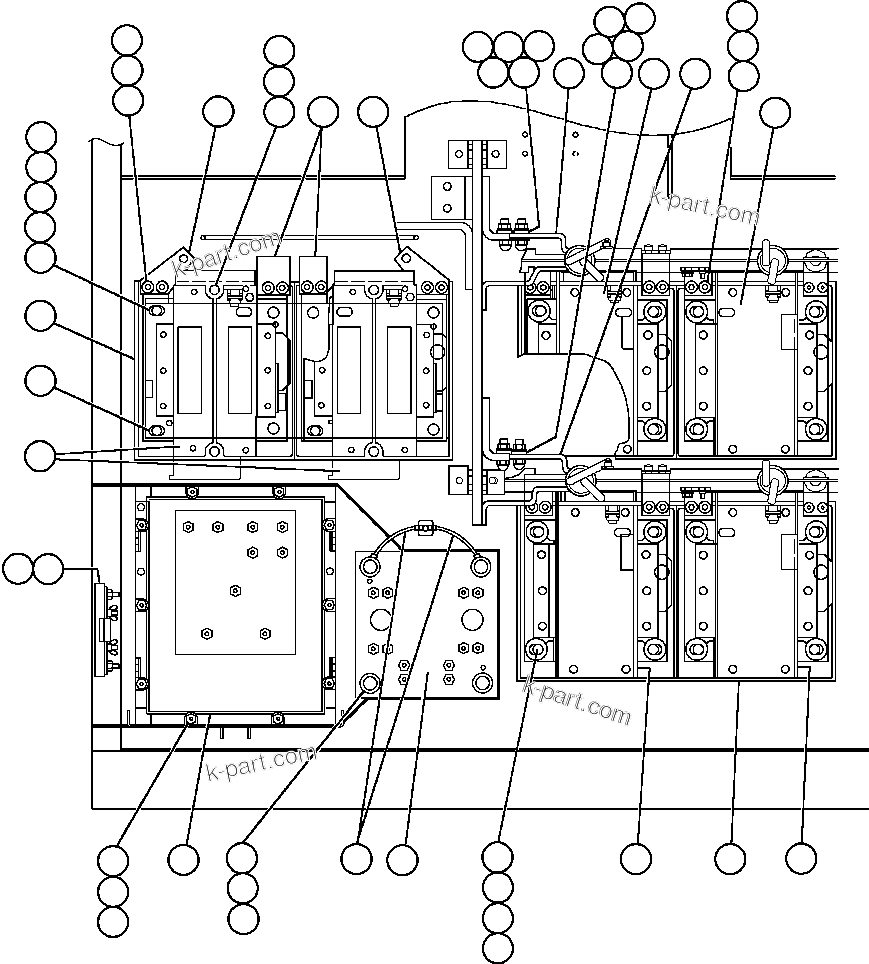 Komatsu parts book diagram for AFE48-CK 930E-2 S/N A30225 JACOB'S RANCH: CONTROL CABINET (INSIDE LOWER LEFT FRONT)