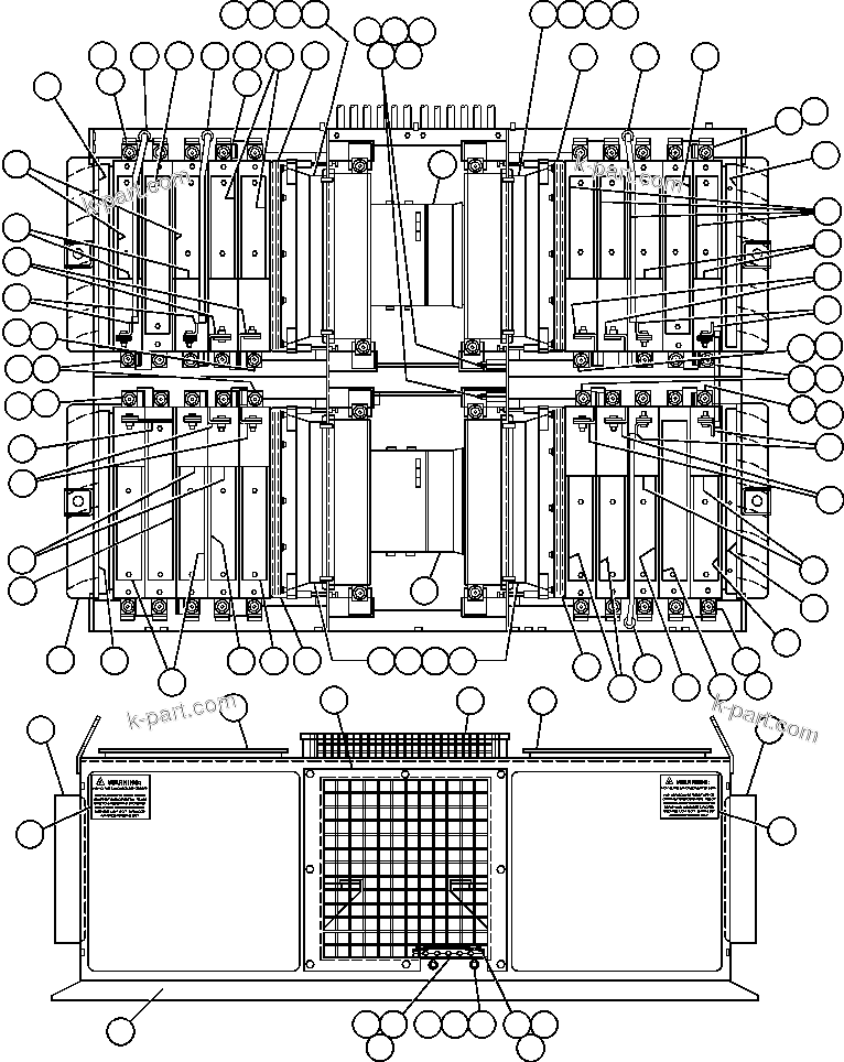 Komatsu parts book diagram for AFE48-CK 930E-2 S/N A30225 JACOB'S RANCH: RETARDING GRID ASSEMBLY (PC0859)