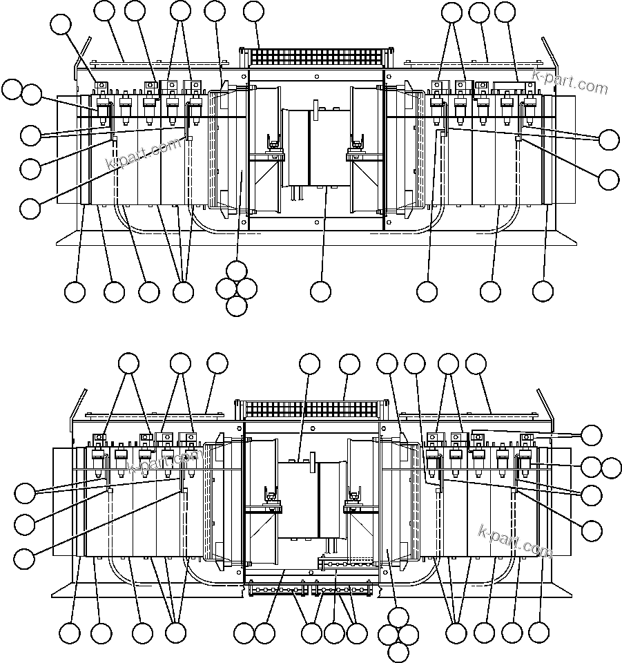 Komatsu parts book diagram for AFE48-CK 930E-2 S/N A30225 JACOB'S RANCH: RETARDING GRID ASSEMBLY - 1 (PC0859)