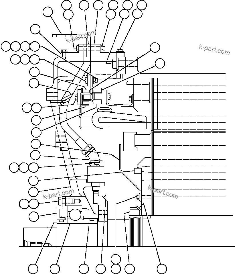 Komatsu parts book diagram for AFE48-CK 930E-2 S/N A30225 JACOB'S RANCH: MOTOR ASSEMBLY - WHEEL - 1 (GE0053)