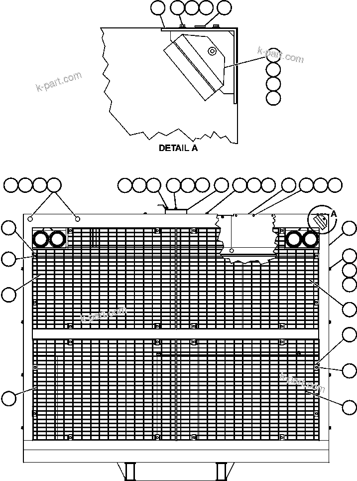 Komatsu parts book diagram for AFE48-DP 930E-2 S/N A30298 & A30299    TRANSALTA: GRILLE ASSEMBLY