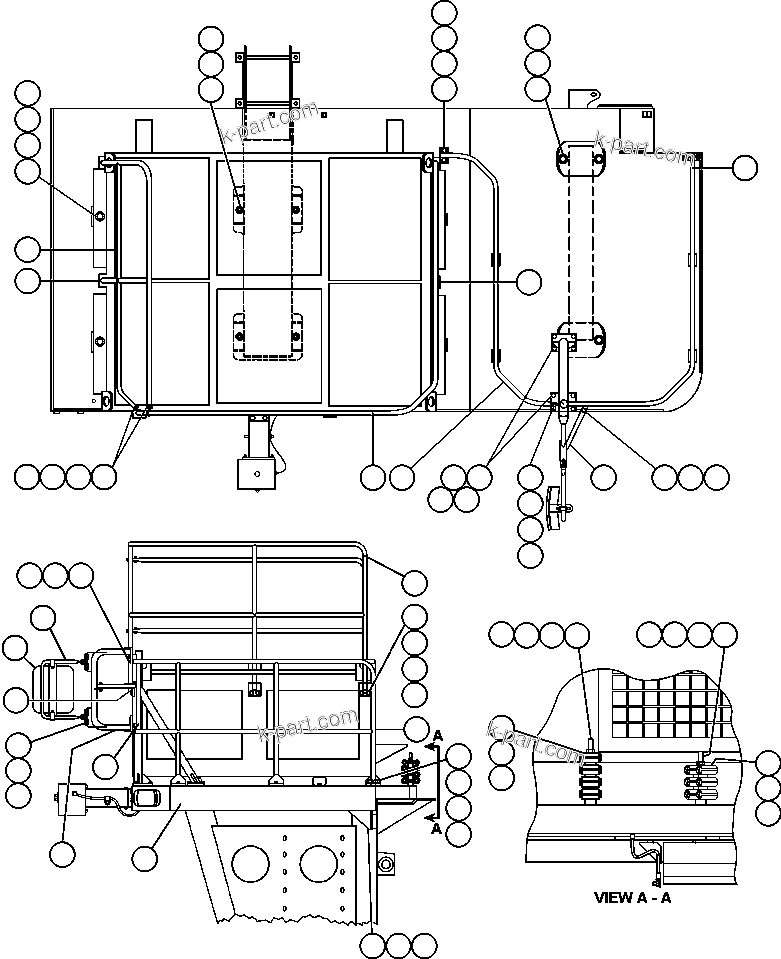 Komatsu parts book diagram for AFE48-DP 930E-2 S/N A30298 & A30299    TRANSALTA: RIGHT DECK & HANDRAILS