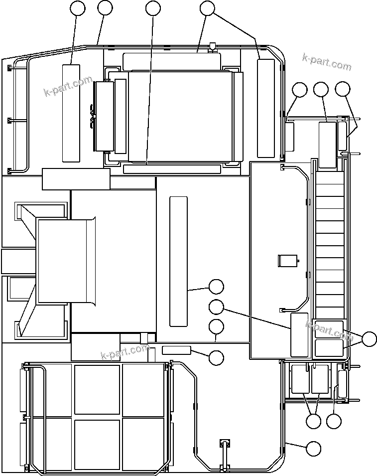 Komatsu parts book diagram for AFE48-DP 930E-2 S/N A30298 & A30299    TRANSALTA: DECK SECTIONS & SAFETY WALKS