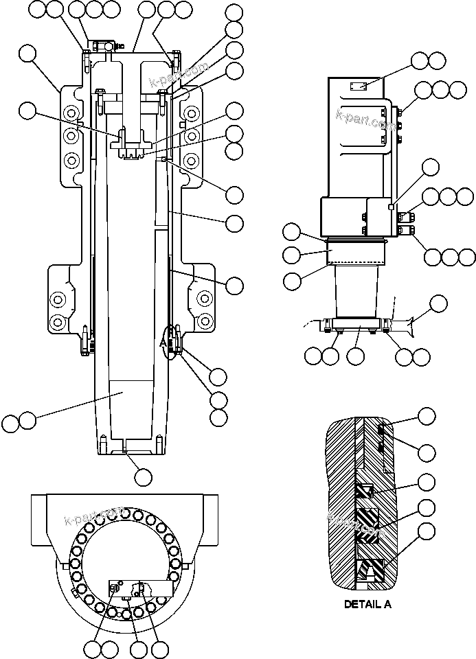 Komatsu parts book diagram for AFE48-DP 930E-2 S/N A30298 & A30299    TRANSALTA: FRONT SUSPENSION & MOUNTING