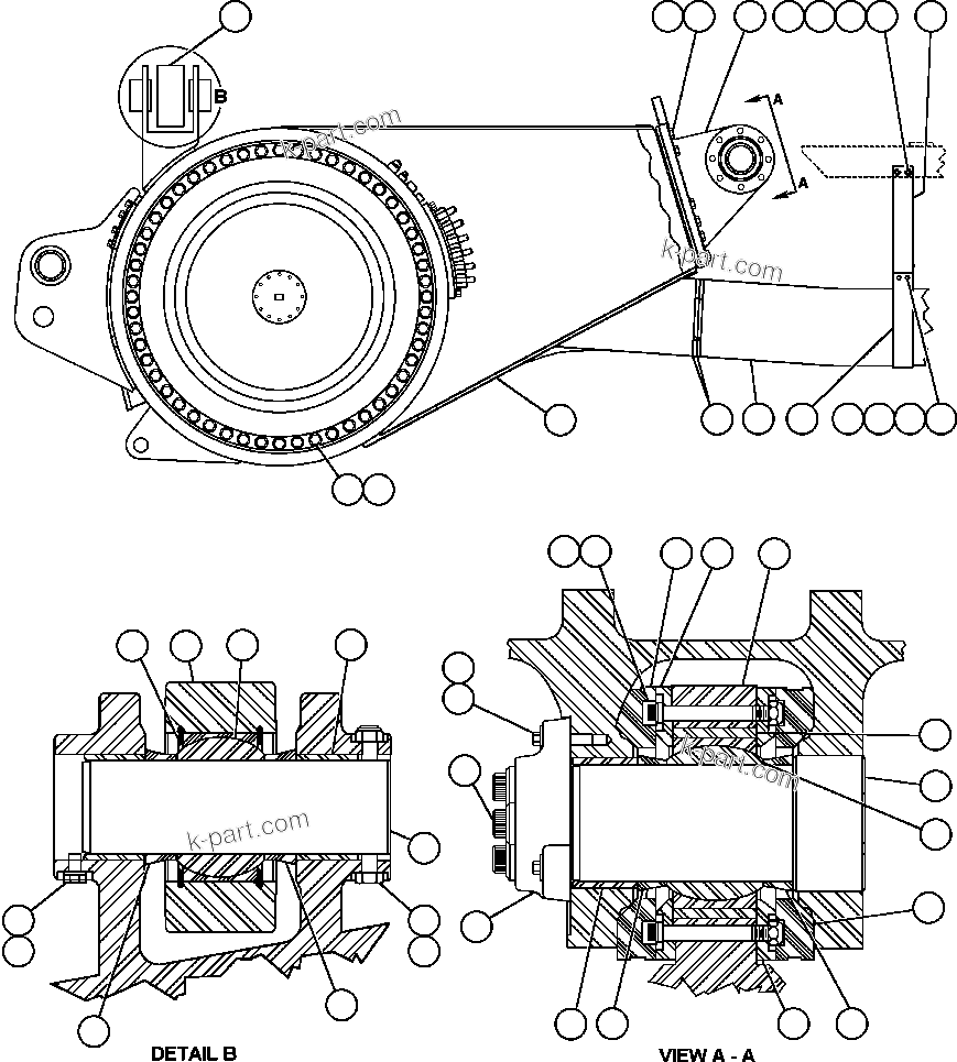 Komatsu parts book diagram for AFE48-DP 930E-2 S/N A30298 & A30299    TRANSALTA: DRIVE AXLE & MOUNTING