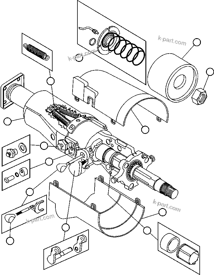 Komatsu parts book diagram for AFE48-DP 930E-2 S/N A30298 & A30299    TRANSALTA: STEERING COLUMN ASSEMBLY (PC1287)