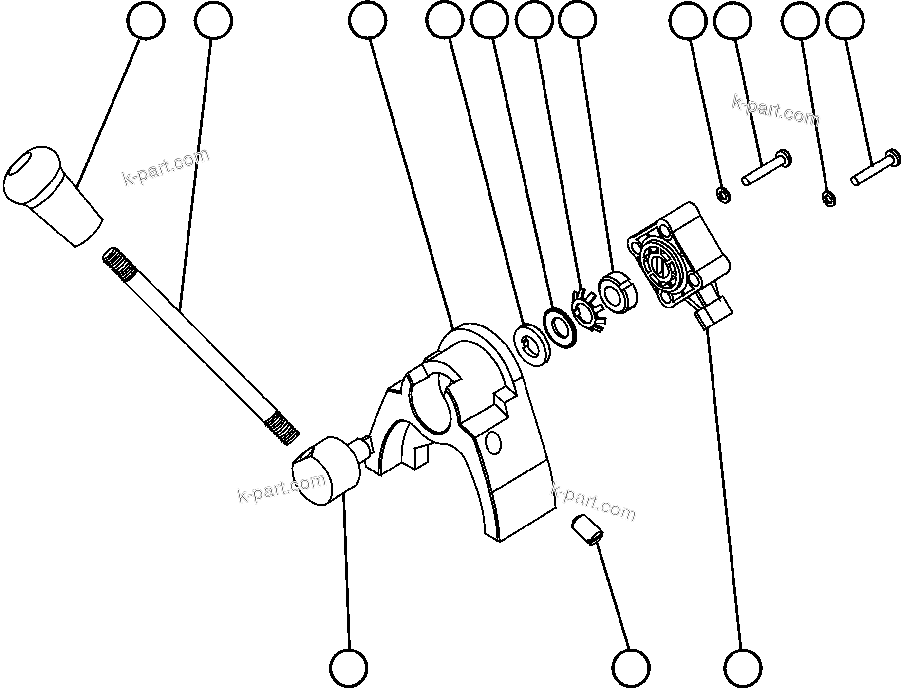 Komatsu parts book diagram for AFE48-DP 930E-2 S/N A30298 & A30299    TRANSALTA: RETARDER LEVER ASSEMBLY (PC0880)