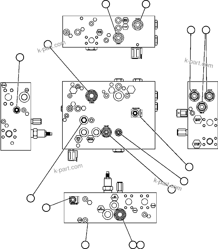 Komatsu parts book diagram for AFE48-DP 930E-2 S/N A30298 & A30299    TRANSALTA: BLEEDDOWN MANIFOLD VALVE ASSM (PC0700)
