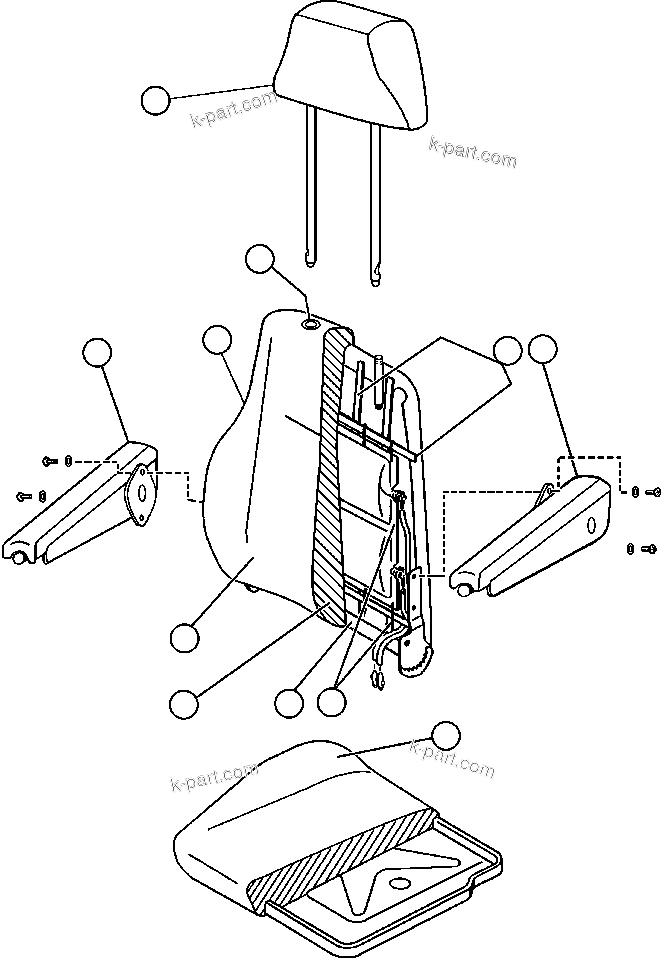 Komatsu parts book diagram for AFE48-DP 930E-2 S/N A30298 & A30299    TRANSALTA: OPERATOR'S SEAT ASSEMBLY (EJ8295)