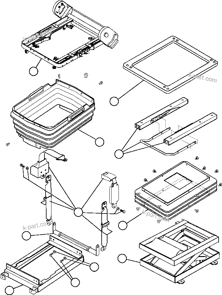 Komatsu parts book diagram for AFE48-DP 930E-2 S/N A30298 & A30299    TRANSALTA: OPERATOR'S SEAT ASSEMBLY - 1 (EJ8295)