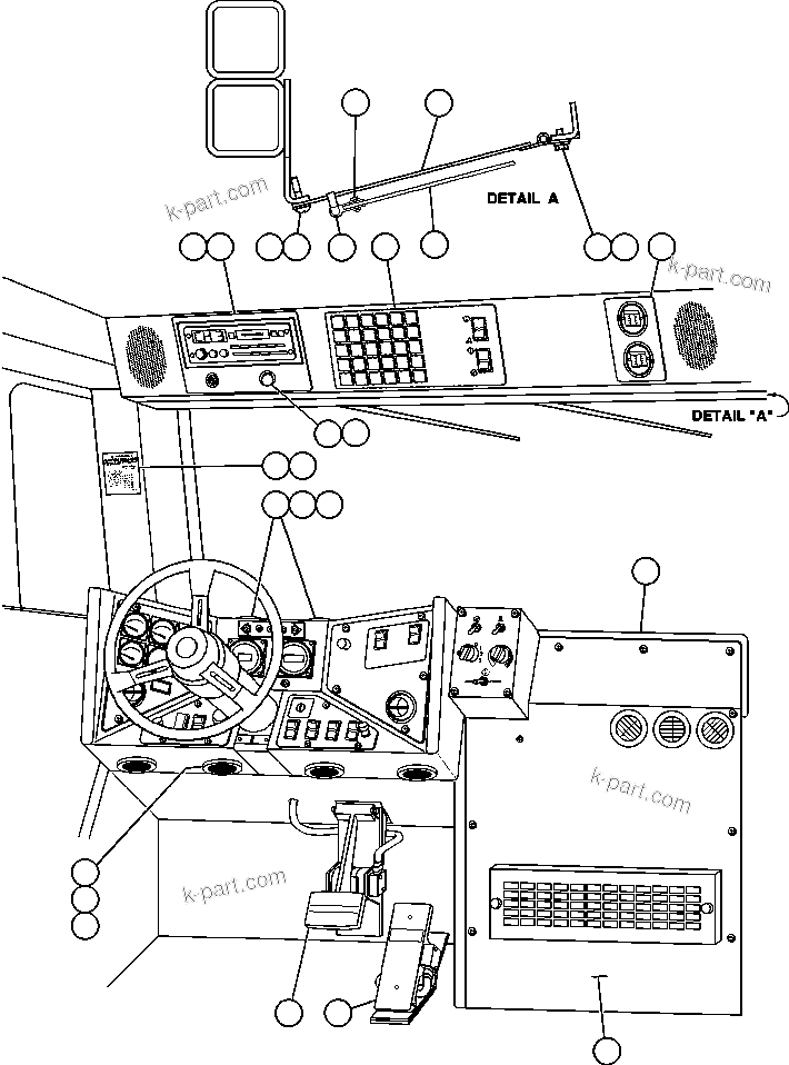 Komatsu parts book diagram for AFE48-DP 930E-2 S/N A30298 & A30299    TRANSALTA: OPERATOR CONTROLS & OVERHEAD PANEL