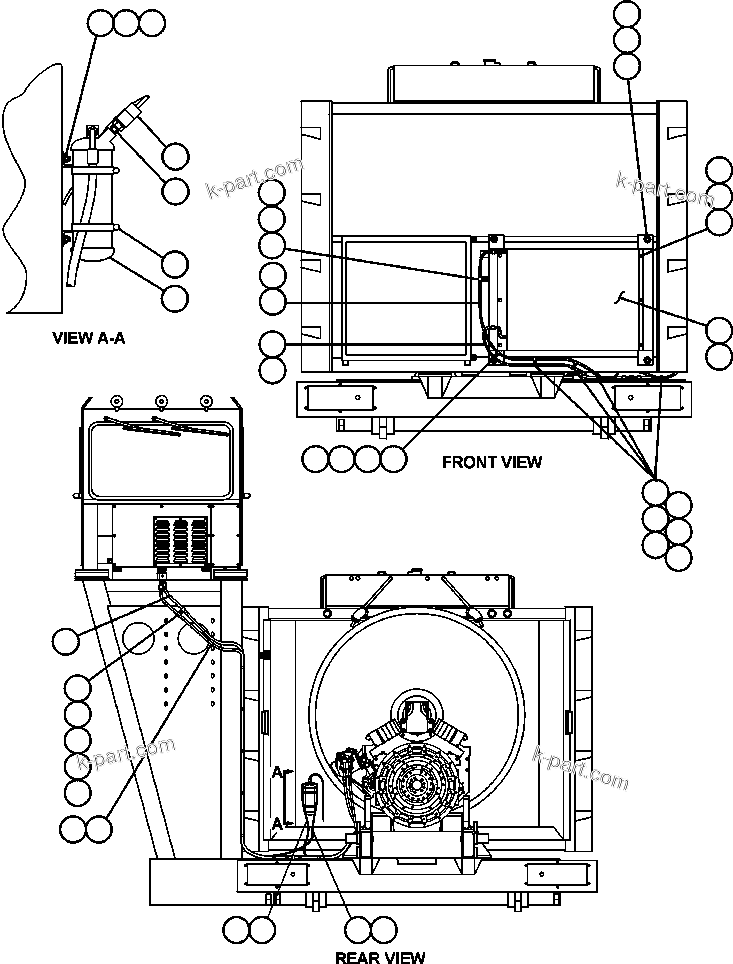 Komatsu parts book diagram for AFE48-DP 930E-2 S/N A30298 & A30299    TRANSALTA: AIR CONDITIONER PIPING & INSTALLATION