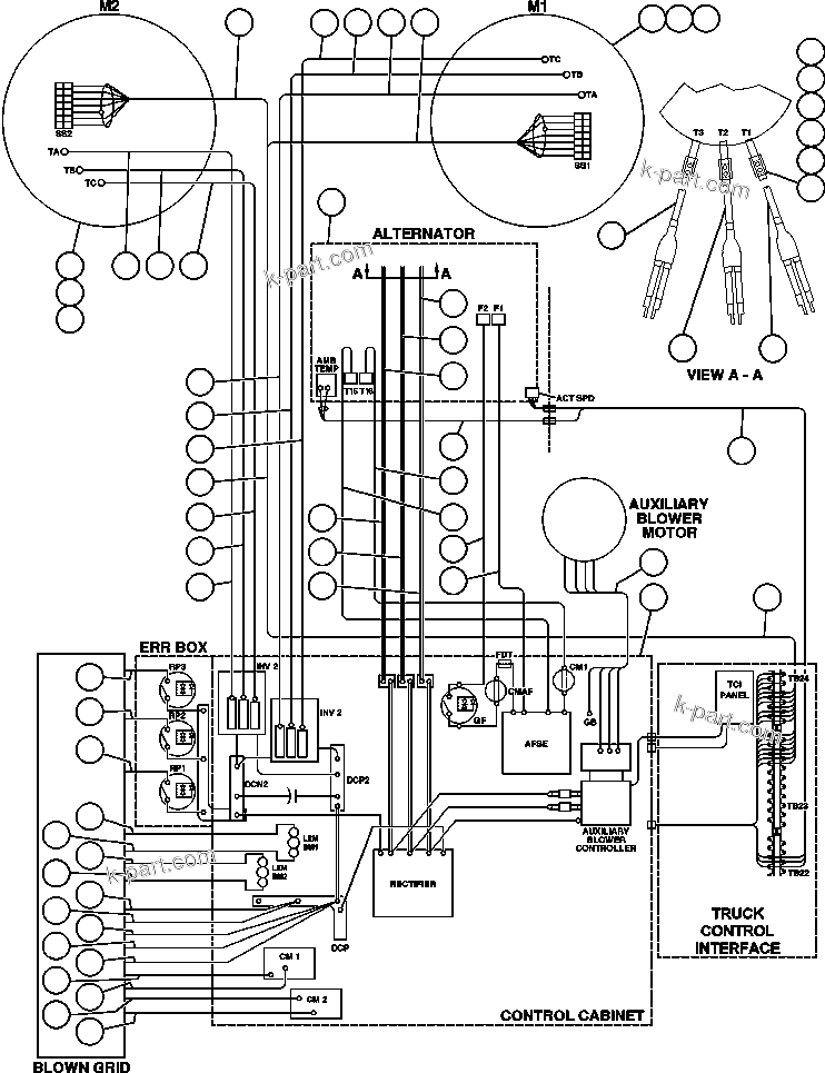Komatsu parts book diagram for AFE48-DP 930E-2 S/N A30298 & A30299    TRANSALTA: ELECTRICAL COMPONENT POWER WIRING