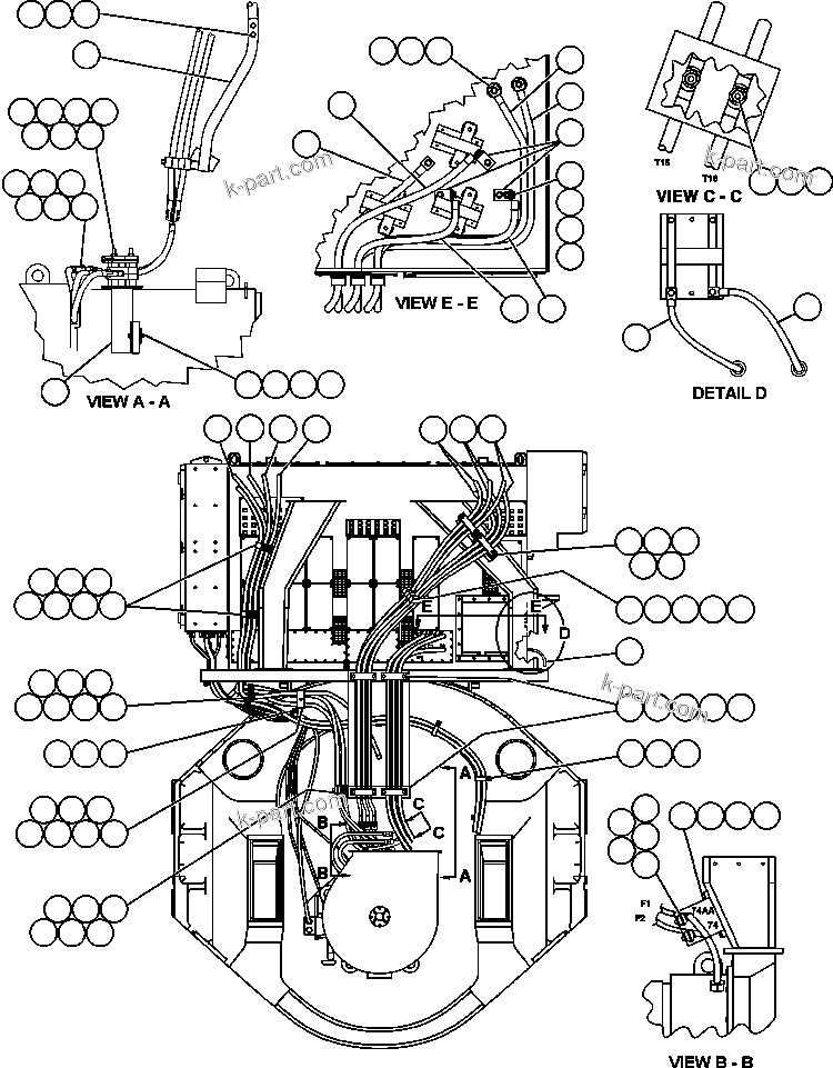 Komatsu parts book diagram for AFE48-DP 930E-2 S/N A30298 & A30299    TRANSALTA: CONTROL CABINET (REAR VIEW)