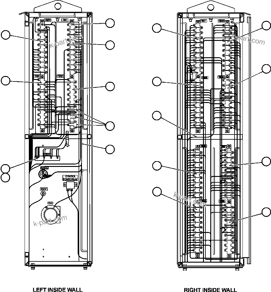 Komatsu parts book diagram for AFE48-DP 930E-2 S/N A30298 & A30299    TRANSALTA: INTERFACE CABINET - SIDE WALLS WIRING