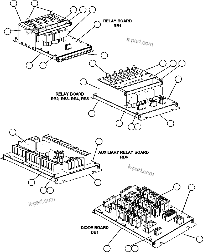 Komatsu parts book diagram for AFE48-DP 930E-2 S/N A30298 & A30299    TRANSALTA: RELAY AND DIODE BOARDS