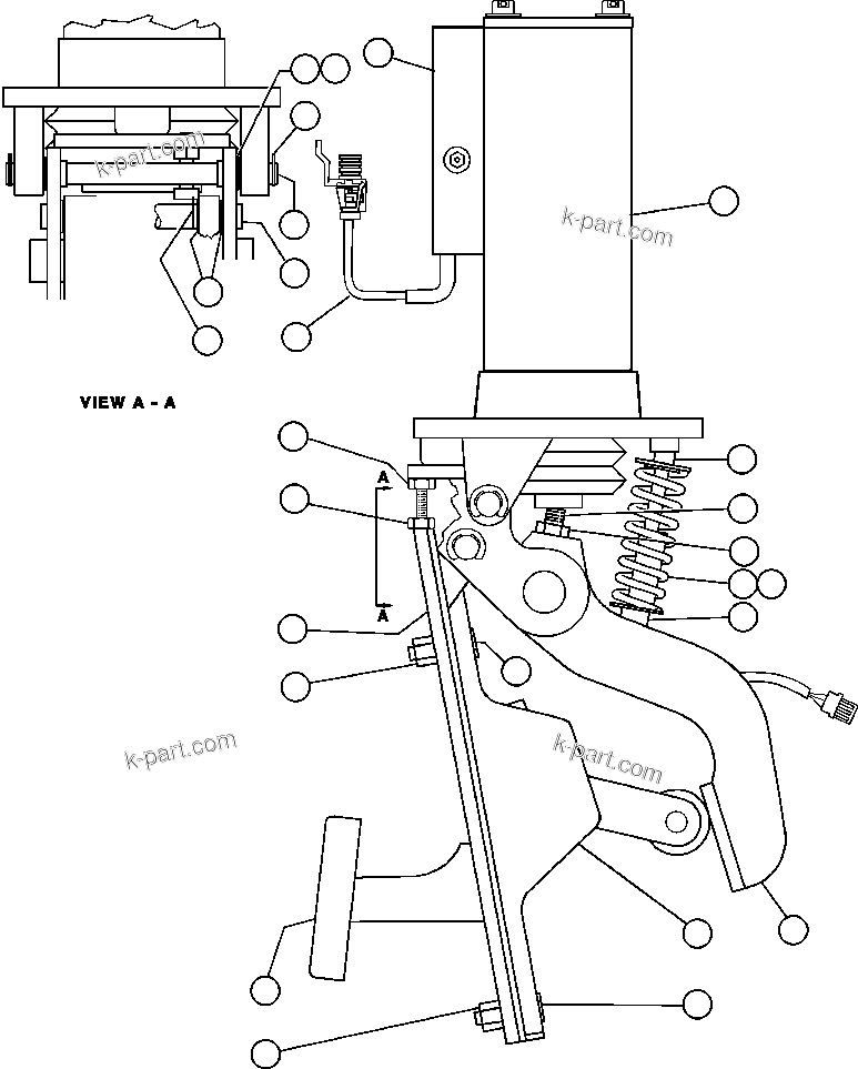 Komatsu parts book diagram for AFE48-DP 930E-2 S/N A30298 & A30299    TRANSALTA: RETARD/BRAKE VALVE ASSEMBLY (PC1183)