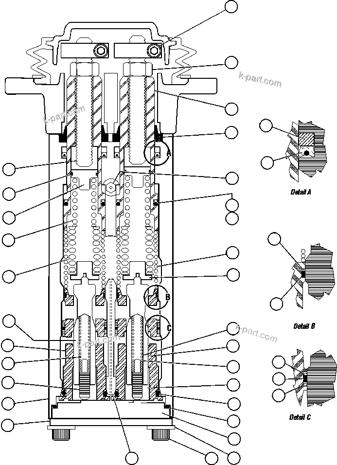 Komatsu parts book diagram for AFE48-DP 930E-2 S/N A30298 & A30299    TRANSALTA: BRAKE VALVE SUB-ASSEMBLY - 1 (BF2875)