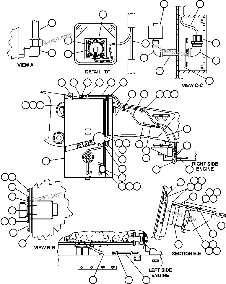 Komatsu parts book diagram for AFE48-DP 930E-2 S/N A30298 & A30299    TRANSALTA: FUEL TANK INSTALLATION