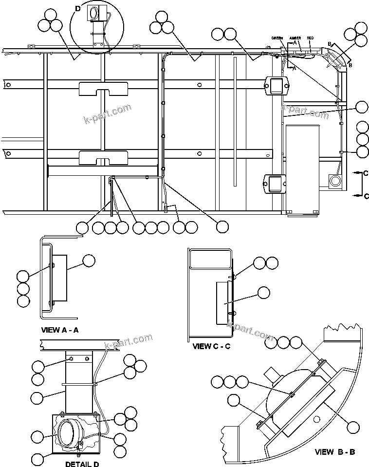 Komatsu parts book diagram for AFE48-DP 930E-2 S/N A30298 & A30299    TRANSALTA: RIGHT DECK ELECTRICAL GROUP