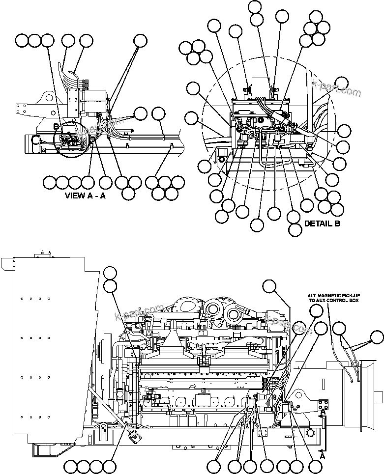 Komatsu parts book diagram for AFE48-DP 930E-2 S/N A30298 & A30299    TRANSALTA: ENGINE ELECTRICAL - LEFT SIDE