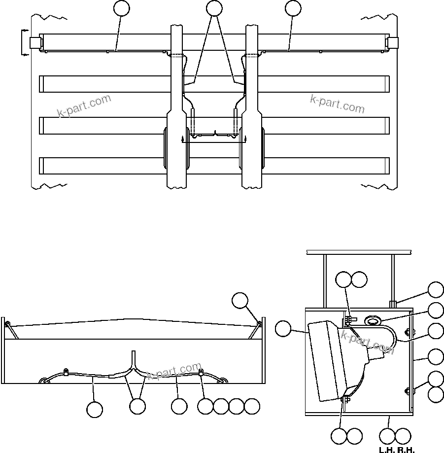 Komatsu parts book diagram for AFE48-DP 930E-2 S/N A30298 & A30299    TRANSALTA: REAR TURN & CLEARANCE LIGHTS