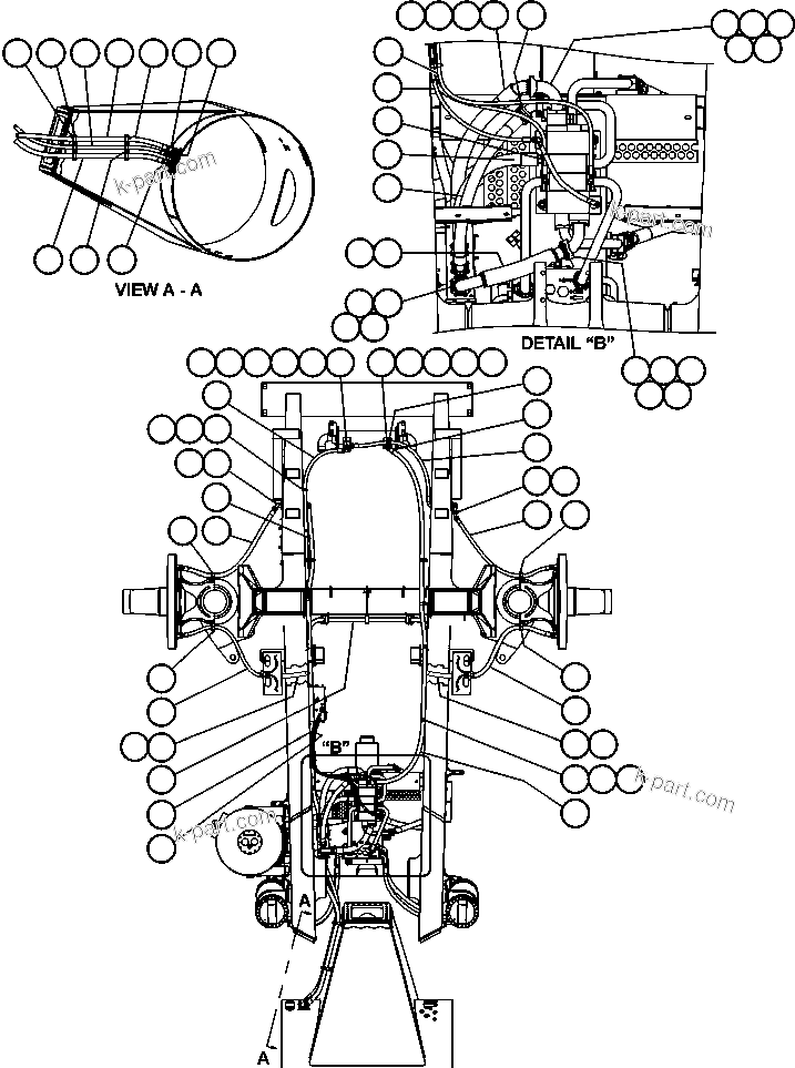 Komatsu parts book diagram for AFE48-DP 930E-2 S/N A30298 & A30299    TRANSALTA: BRAKE COOLING PIPING