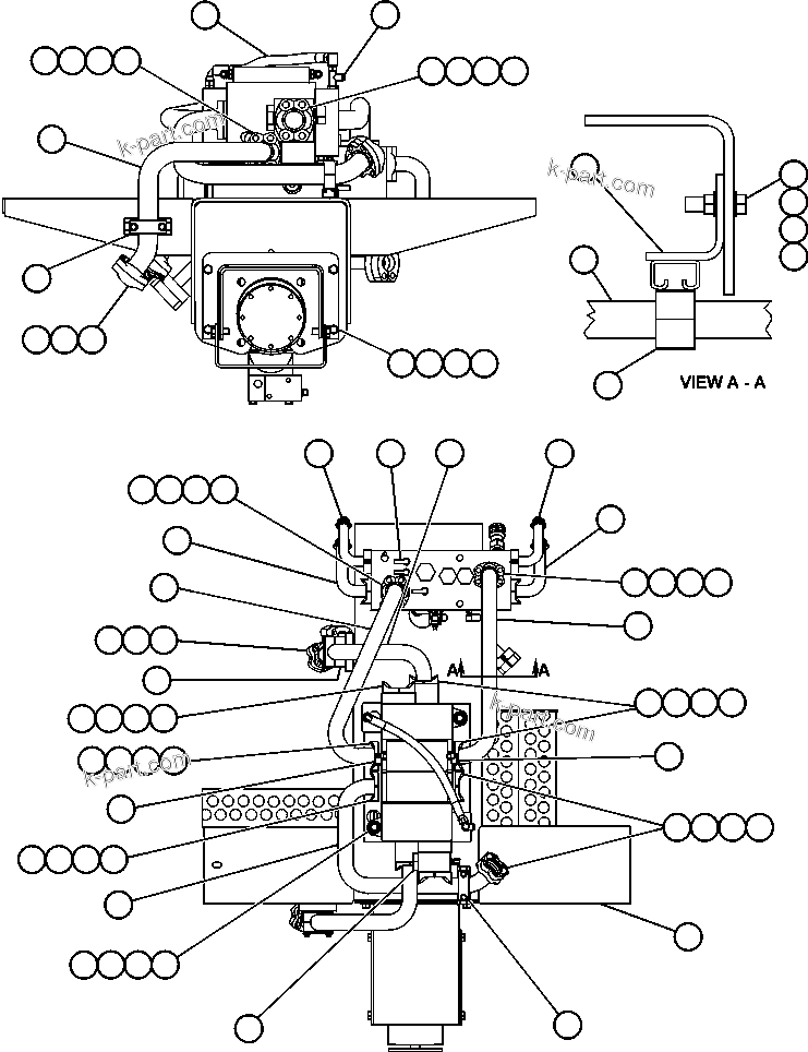 Komatsu parts book diagram for AFE48-DP 930E-2 S/N A30298 & A30299    TRANSALTA: PUMP/HOIST VALVE MODULE