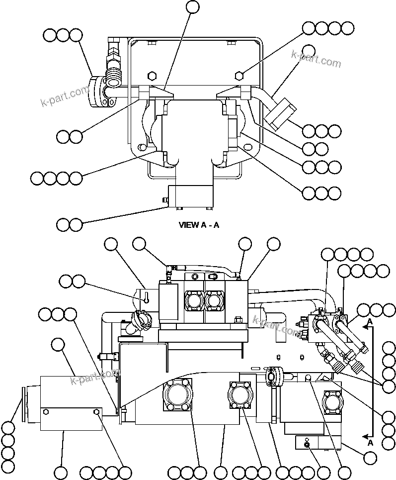 Komatsu parts book diagram for AFE48-DP 930E-2 S/N A30298 & A30299    TRANSALTA: PUMP/HOIST VALVE MODULE - 1