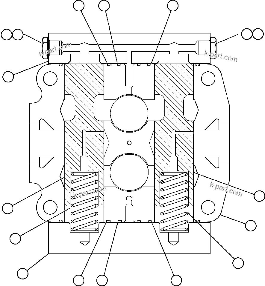 Komatsu parts book diagram for AFE48-DP 930E-2 S/N A30298 & A30299    TRANSALTA: SPOOL SECTION ASSEMBLY - TANK (BF3050)