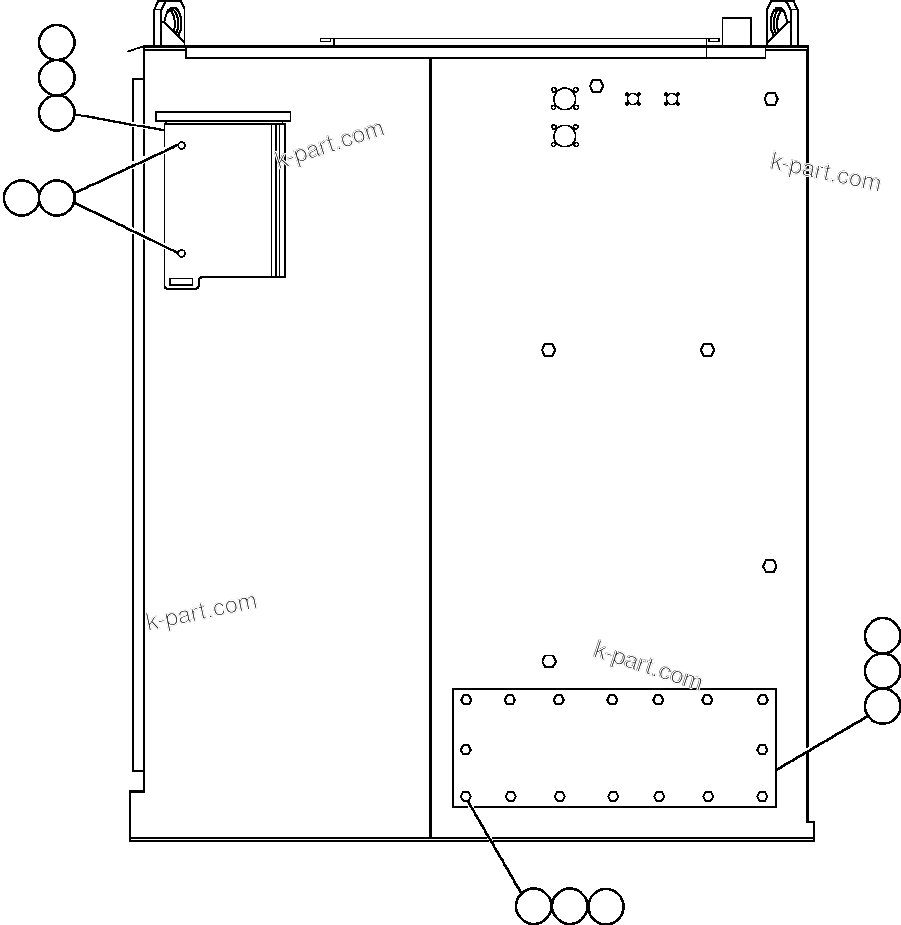 Komatsu parts book diagram for AFE48-DP 930E-2 S/N A30298 & A30299    TRANSALTA: CONTROL CABINET (LEFT SIDE)