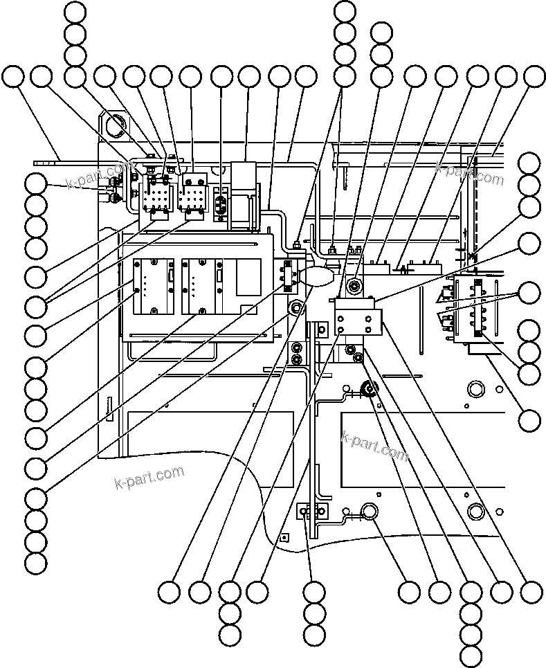 Komatsu parts book diagram for AFE48-DP 930E-2 S/N A30298 & A30299    TRANSALTA: CONTROL CABINET (INSIDE TOP LEFT FRONT)