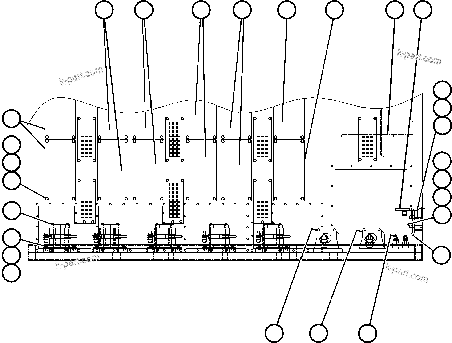 Komatsu parts book diagram for AFE48-DP 930E-2 S/N A30298 & A30299    TRANSALTA: CONTROL CABINET (LOWER BACK SIDE)
