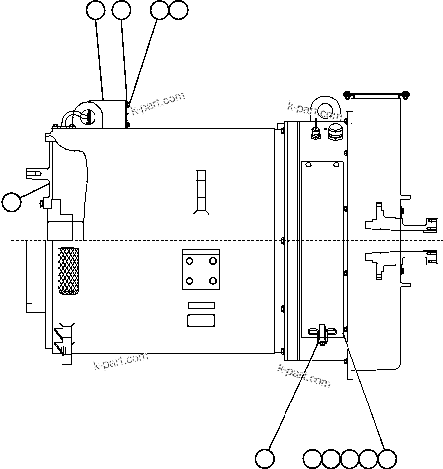 Komatsu parts book diagram for AFE48-DP 930E-2 S/N A30298 & A30299    TRANSALTA: ALTERNATOR/BLOWER ASSEMBLY (PC1074)