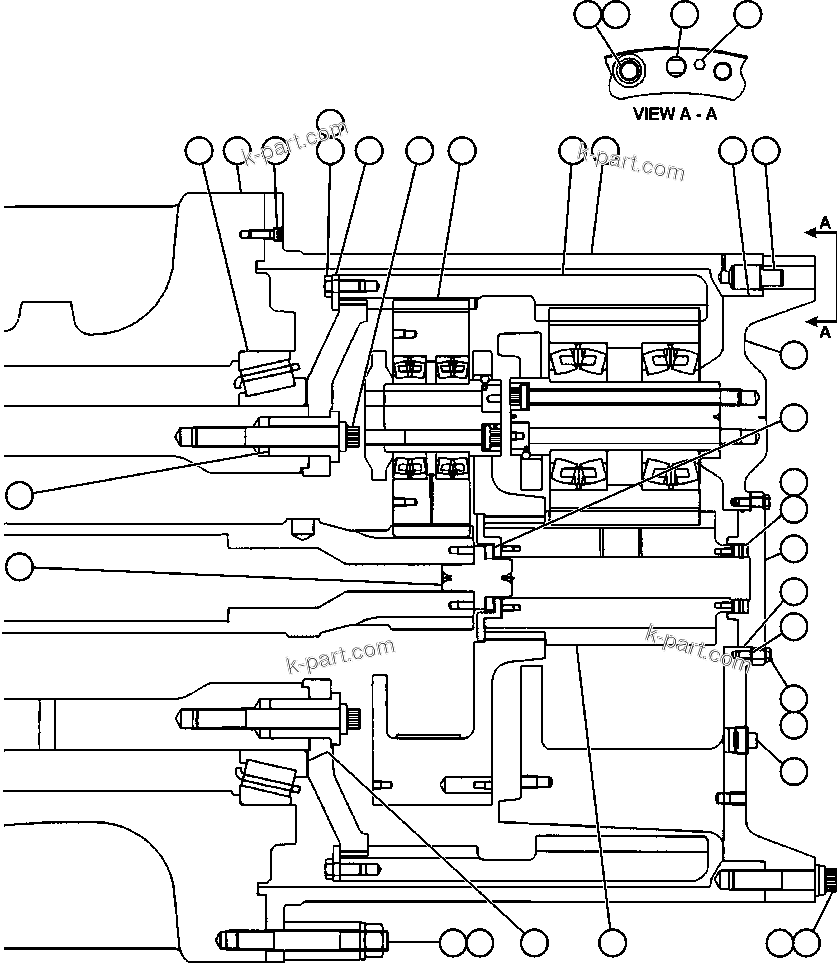 Komatsu parts book diagram for AFE48-DP 930E-2 S/N A30298 & A30299    TRANSALTA: TRANSMISSION, MOTORIZED WHEEL (GE0894)