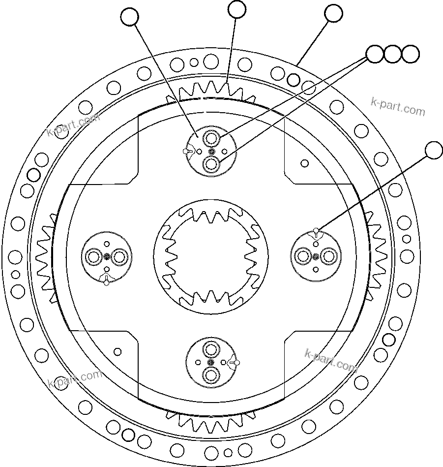 Komatsu parts book diagram for AFE48-DP 930E-2 S/N A30298 & A30299    TRANSALTA: CARRIER ASSEMBLY - LOW SPEED (GE0918)