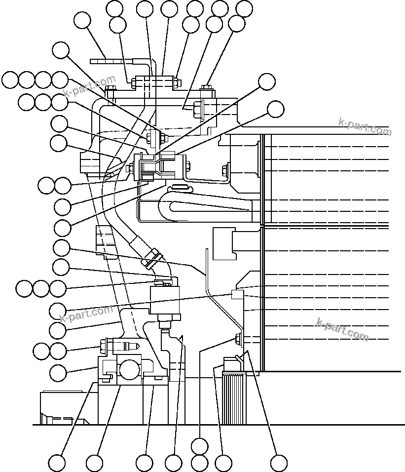 Komatsu parts book diagram for AFE48-DP 930E-2 S/N A30298 & A30299    TRANSALTA: MOTOR ASSEMBLY - WHEEL - 1 (GE0053)