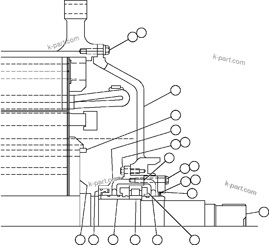 Komatsu parts book diagram for AFE48-DP 930E-2 S/N A30298 & A30299    TRANSALTA: MOTOR ASSEMBLY - WHEEL - 2 (GE0053)