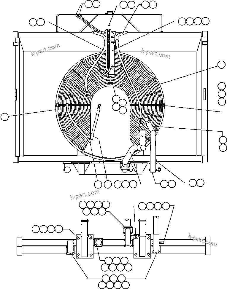 Komatsu parts book diagram for AFE48-F  930E S/N 32674 PIPELINE: RADIATOR PIPING