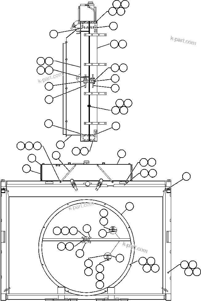 Komatsu parts book diagram for AFE48-F  930E S/N 32674 PIPELINE: RADIATOR & SHROUD ASSEMBLY (PB9461)