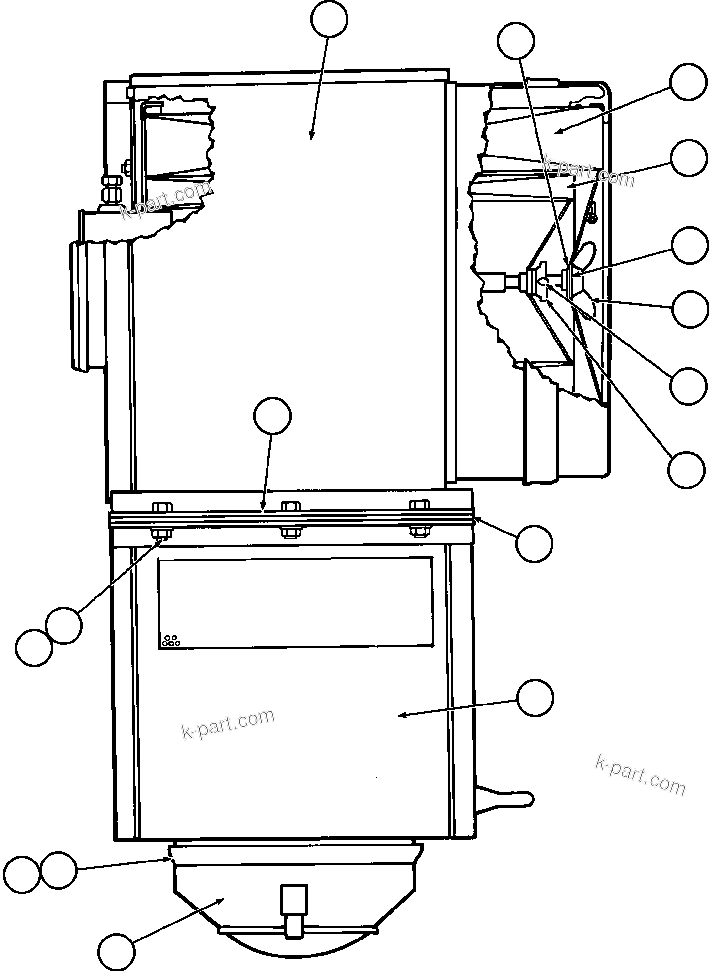 Komatsu parts book diagram for AFE48-F  930E S/N 32674 PIPELINE: AIR CLEANER ASSM (PB6850)