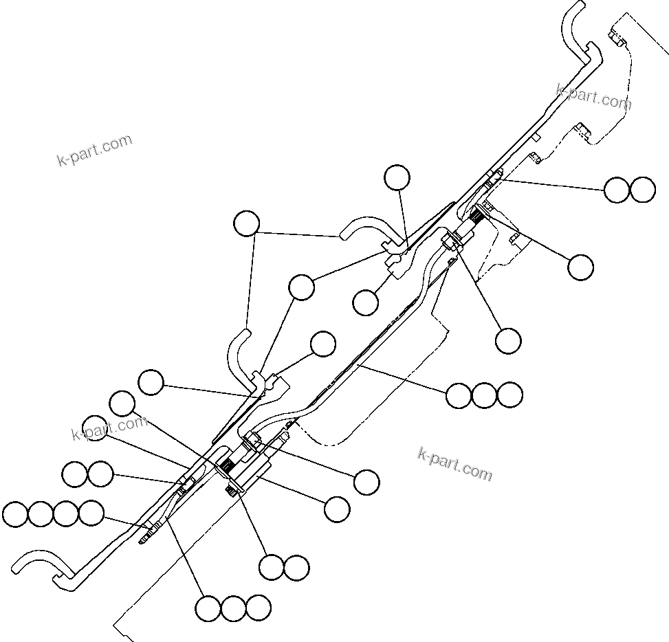 Komatsu parts book diagram for AFE48-F  930E S/N 32674 PIPELINE: REAR WHEELS & MOUNTING