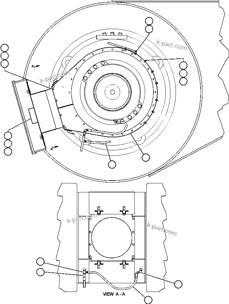 Komatsu parts book diagram for AFE48-F  930E S/N 32674 PIPELINE: REAR WHEEL COOLING (EXHAUST)