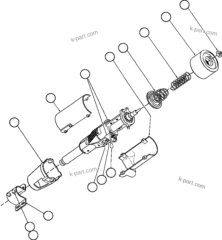 Komatsu parts book diagram for AFE48-F  930E S/N 32674 PIPELINE: STEERING COLUMN ASSEMBLY - 2 (SM2470)