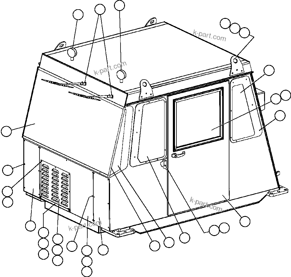Komatsu parts book diagram for AFE48-F  930E S/N 32674 PIPELINE: CAB ASSM (SM4249)