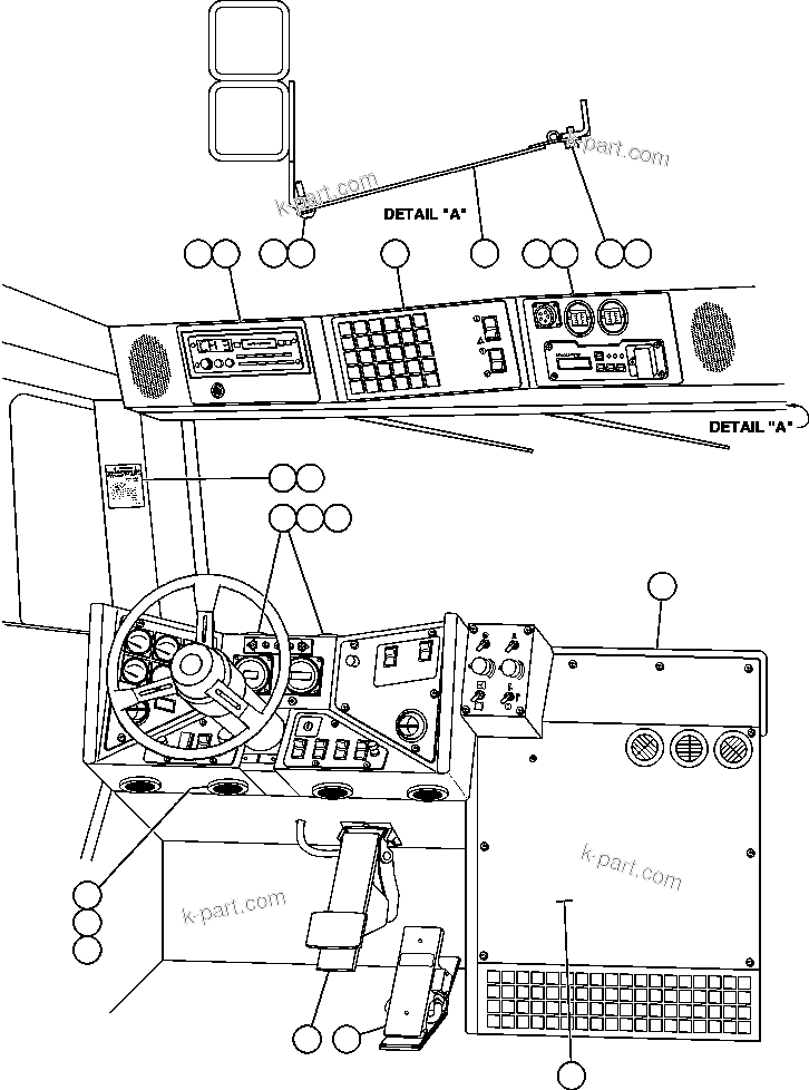 Komatsu parts book diagram for AFE48-F  930E S/N 32674 PIPELINE: OPERATOR CONTROLS & OVERHEAD PANEL