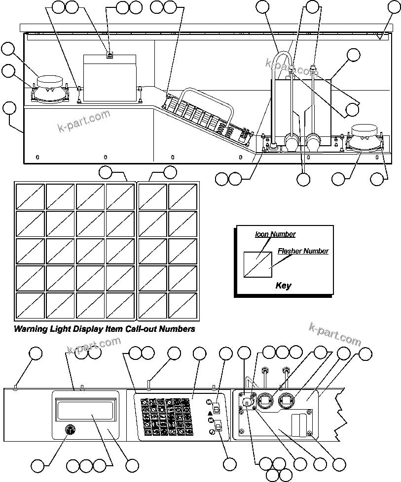 Komatsu parts book diagram for AFE48-F  930E S/N 32674 PIPELINE: OVERHEAD DASH MODULE
