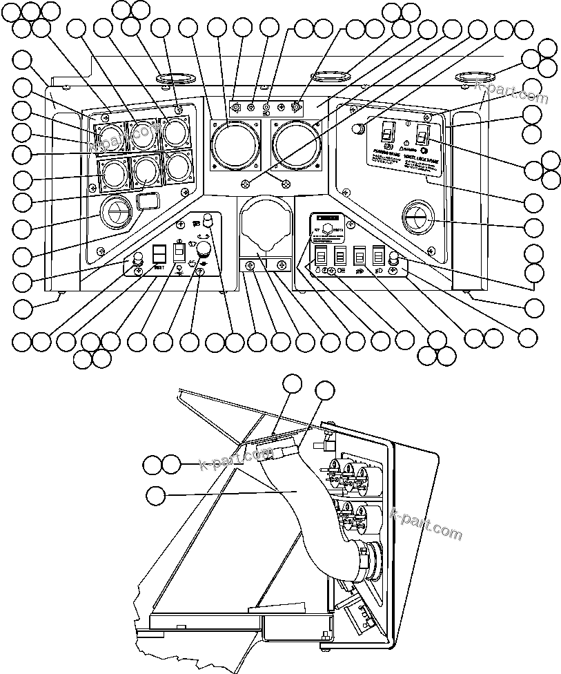 Komatsu parts book diagram for AFE48-F  930E S/N 32674 PIPELINE: INSTRUMENT PANEL ASSM
